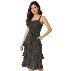 Bar III Ruffled Asymmetrical Polka Dress size‎ 8